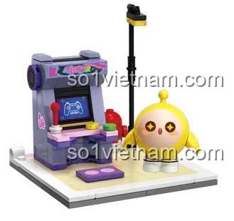 Chi tiết mô hình Eggy Vàng và Máy Game Thùng 392101, tái hiện không khí retro, đồ chơi lắp ráp thông minh cho bé.