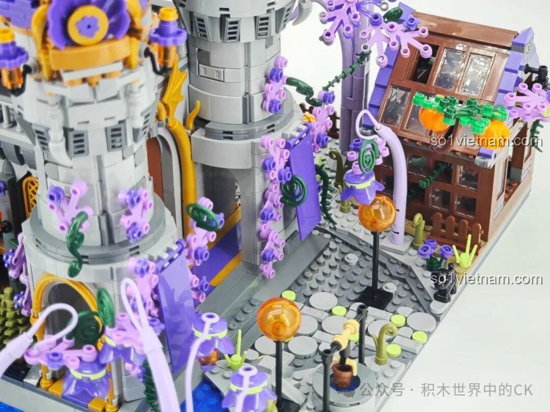 Phòng đọc sách hoặc thư viện nhỏ bên trong Lâu đài Ma thuật BAKA 33210, với sách và vật phẩm trang trí.