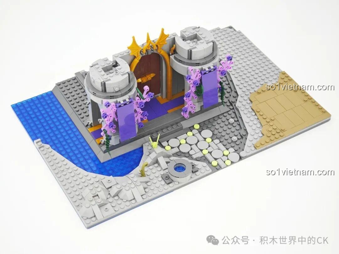 Tiếp tục xây dựng các tầng thấp và chi tiết cảnh quan xung quanh Lâu đài Ma thuật BAKA 33210.