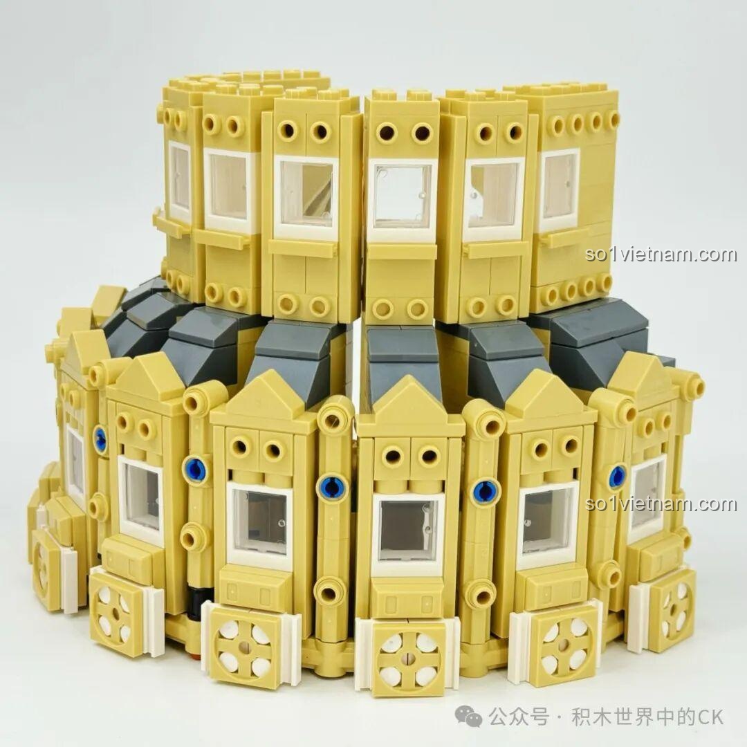 Quá trình lắp ráp mô hình Nhà thờ Đức Bà Paris BAKA 33213, thể hiện các giai đoạn xây dựng chi tiết của công trình kiến trúc