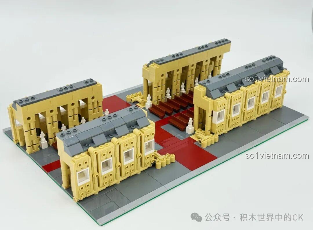 Quá trình lắp ráp mô hình Nhà thờ Đức Bà Paris BAKA 33213, thể hiện các giai đoạn xây dựng chi tiết của công trình kiến trúc