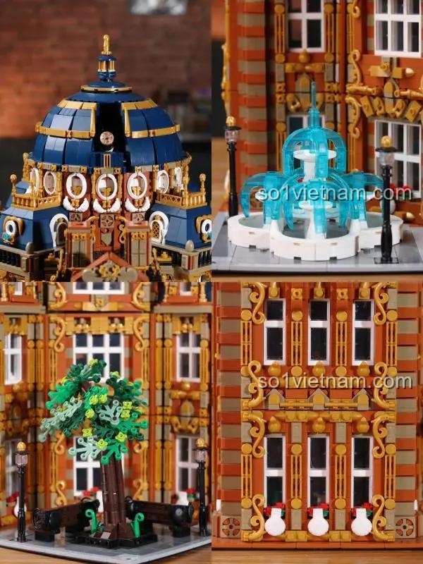 Ảnh thực tế bộ xếp hình Tòa nhà Thiên Văn Học Baka 33229, chi tiết ngoại thất tinh xảo, đồ chơi lắp ghép cho trẻ 6 tuổi, giá bình dân