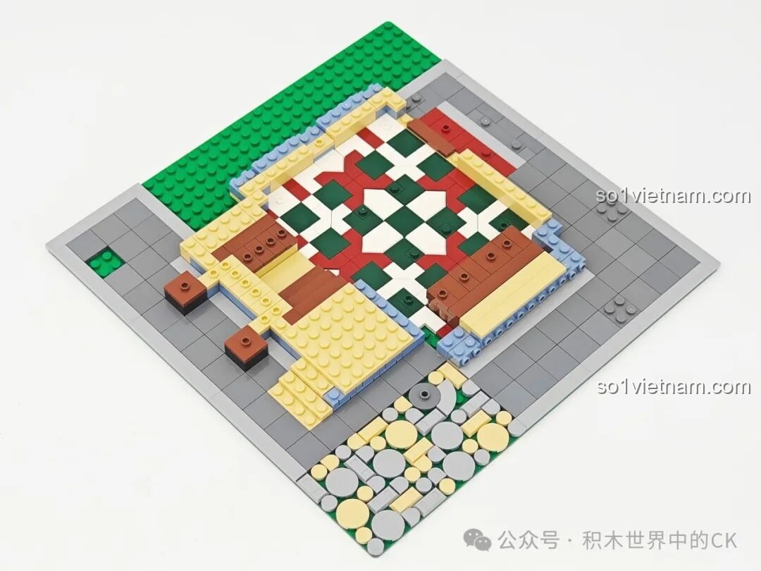 Giai đoạn đầu tiên của quá trình lắp ráp bộ BAKA 33230 Ngôi Nhà Đồ Chơi Gấu.