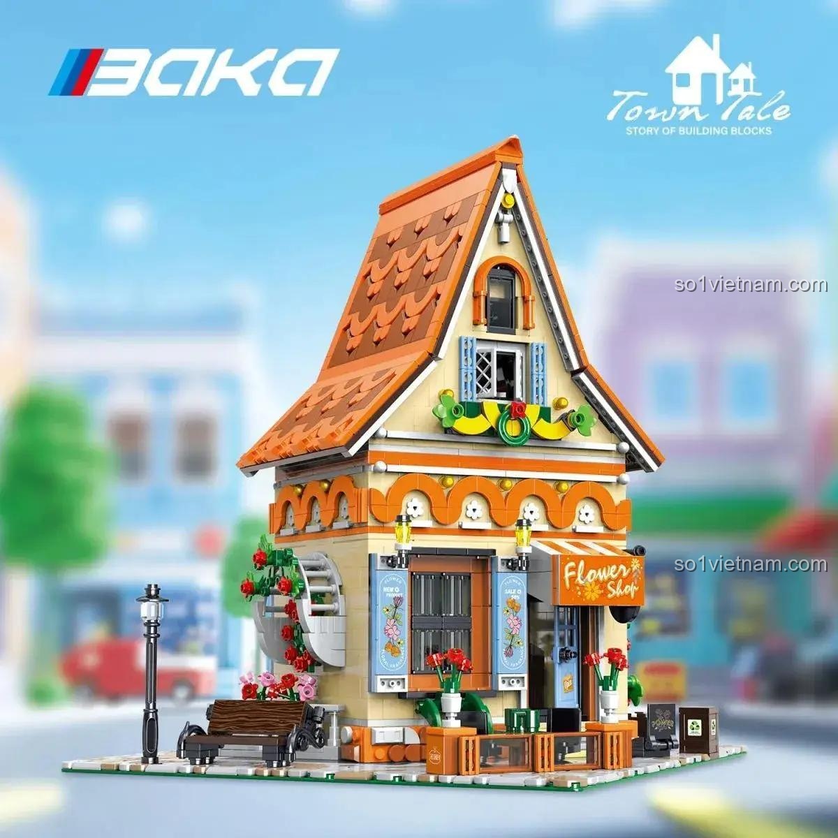 Đồ chơi mô hình Xưởng hoa Baka JJ33206, mô hình Cửa hàng hoa Phép Thuật chi tiết, bộ xếp hình cho bé gái 6 tuổi, chất lượng cao.