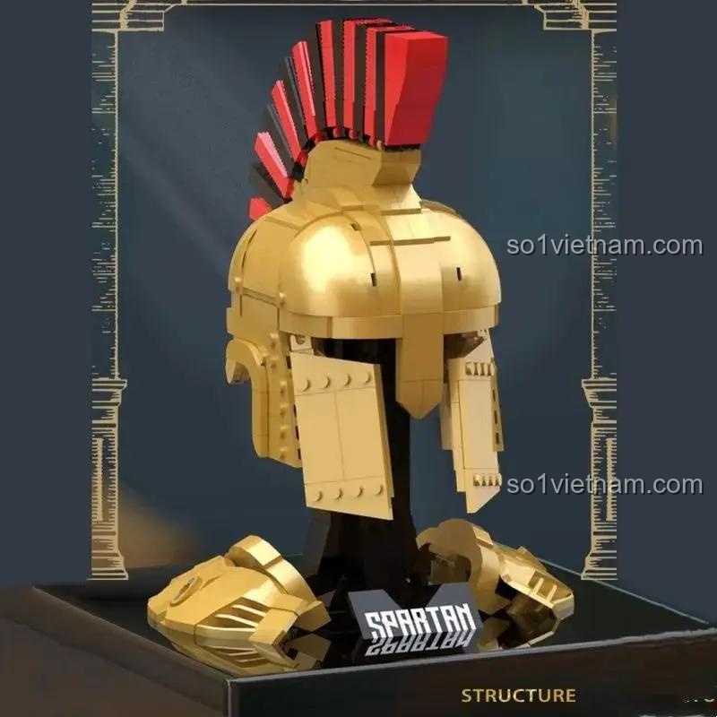 Mũ giáp cổ đại Baka Technology 33900, bộ lắp ghép Chiến Binh Dũng Mãnh, mô hình trang trí cho bé trai 6 tuổi