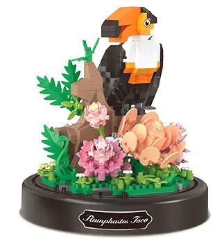 Hộp sản phẩm BALODY 16391 Chim Toucan, bộ lắp ghép mini block 660 chi tiết, đồ chơi giáo dục cho trẻ 8 tuổi, giá rẻ.