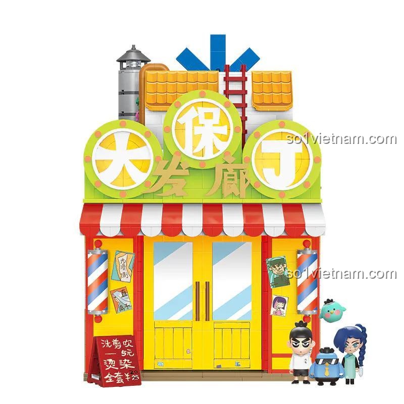 Mô hình Tiệm Tóc Đại Bảo Đinh 21109 hoàn thiện cùng các nhân vật, giá tốt.