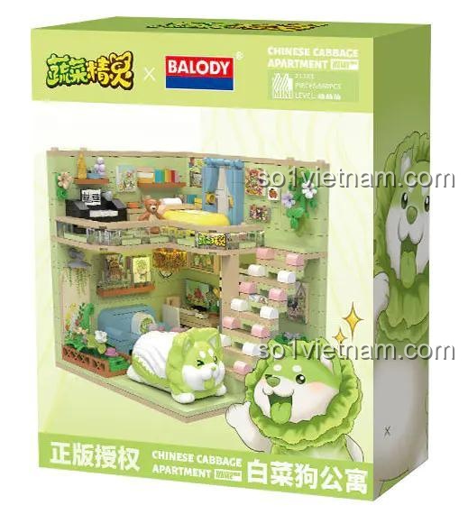Hộp đựng đồ chơi Căn Hộ Cải Chíp Cún BALODY 21183, bộ lắp ghép 560 mảnh, đồ chơi giáo dục cho bé gái 6 tuổi