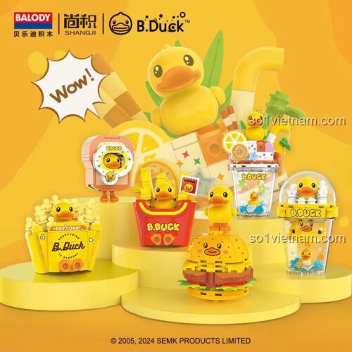 Bộ đồ chơi B.Duck Vịt Vàng, bộ xếp hình 21280, chất lượng cao, giá rẻ cho bé gái 6 tuổi.