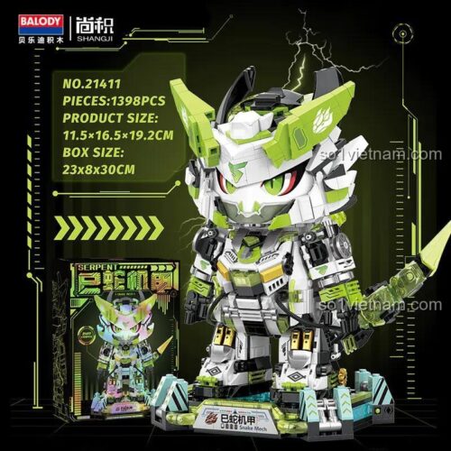 Mô hình Rắn Cơ Giáp BALODY 21411 và hộp sản phẩm