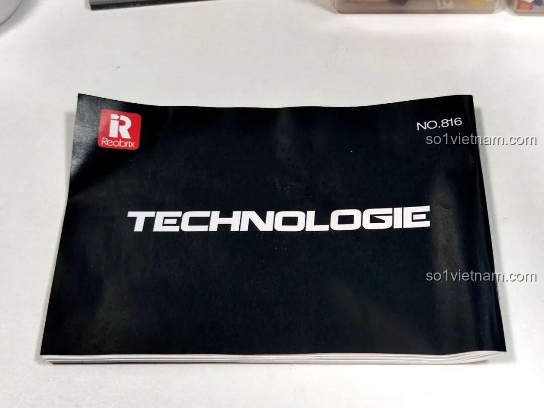 Bìa sách hướng dẫn lắp ráp của bộ Reobrix 816 với logo và tên dòng sản phẩm TECHNOLOGIE.