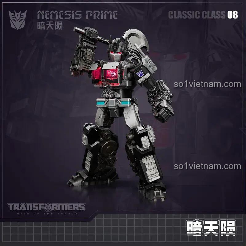Nemesis Prime ở tư thế chiến đấu, đồ chơi lắp ráp Transformers, bộ đồ chơi cho bé trai 12 tuổi, có đèn LED và âm thanh, cử động toàn thân, giá tốt