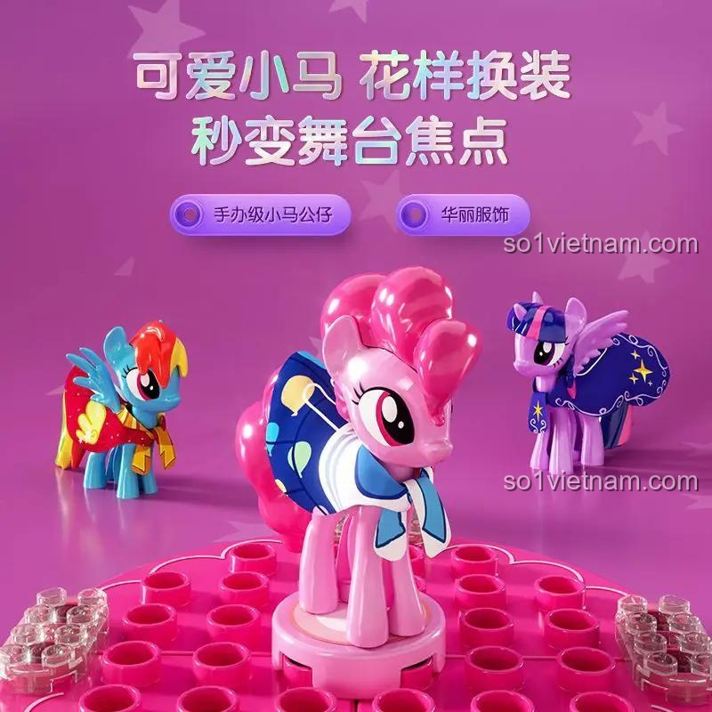 Các mẫu lắp ráp khác nhau từ bộ đồ chơi My Little Pony: Twilight Sparkle Fashion Runway Show, mã số 71202, đồ chơi sáng tạo cho bé gái 5 tuổi