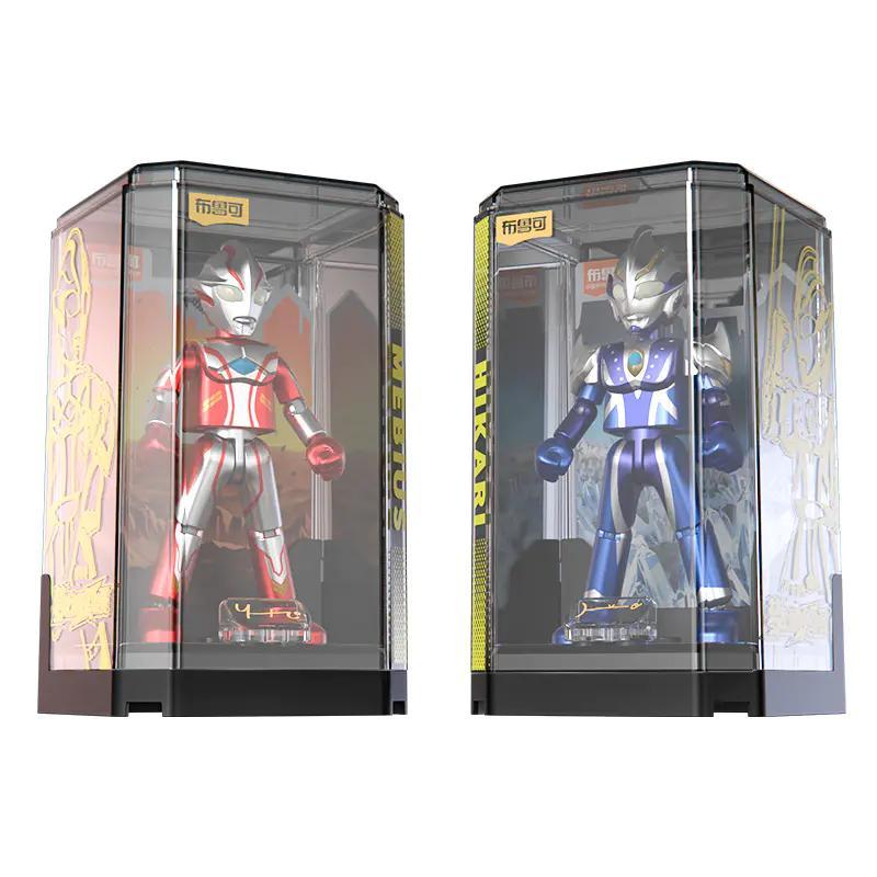 Bộ figure Ultraman Mebius và Hikari BLOKEES 71226 trong hộp trưng bày sang trọng, đồ chơi mô hình cao cấp cho bé trai 10 tuổi.