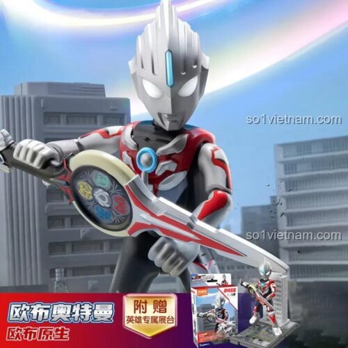 Bộ lắp ghép Ultraman Orb Origin chính hãng, figure Ultraman Orb Origin với vũ khí và đế trưng bày, đồ chơi giáo dục cho bé trai