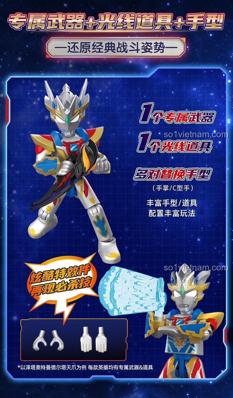 Mô hình Ultraman lắp ráp với vũ khí