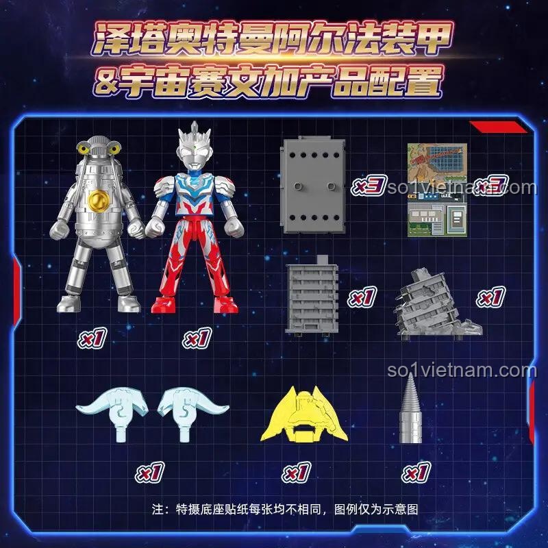 Toàn bộ các chi tiết và nhân vật trong bộ đồ chơi Ultraman Z Alpha Armor và Space Sevenger