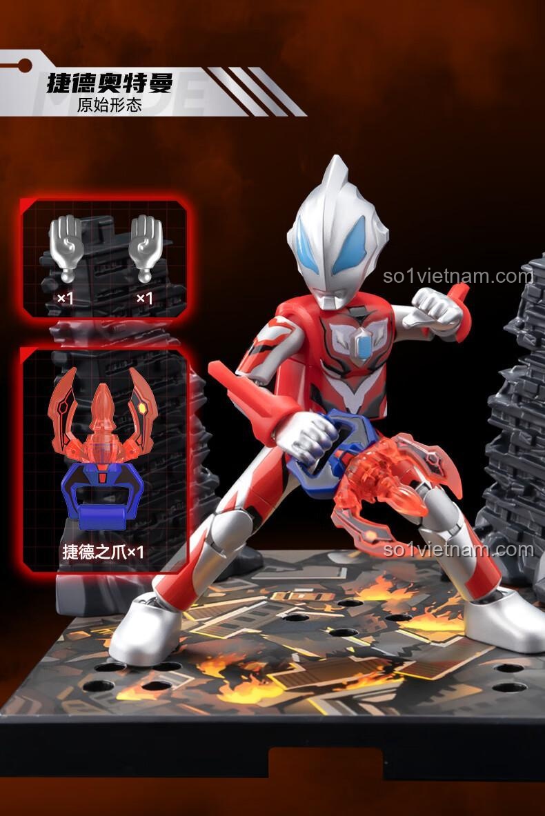 Ultraman Geed với vũ khí vũ trụ (73008) - Bộ lắp ghép 布鲁可BLOKEES, đồ chơi mô hình Ultraman, figure Ultraman, đồ chơi giáo dục cho bé trai 14 tuổi
