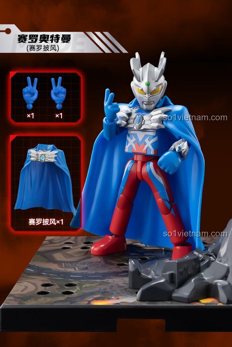 Ultraman Zero phong cách Saiyan (73008) - Bộ lắp ghép 布鲁可BLOKEES, đồ chơi mô hình Ultraman, figure Ultraman, đồ chơi giáo dục cho bé trai 14 tuổi