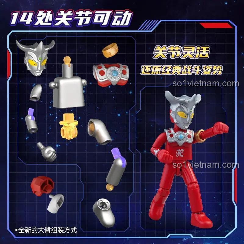 BLOKEES GV-08, bộ đồ chơi Ultraman Zero Cường Tráng, khớp nối linh hoạt.