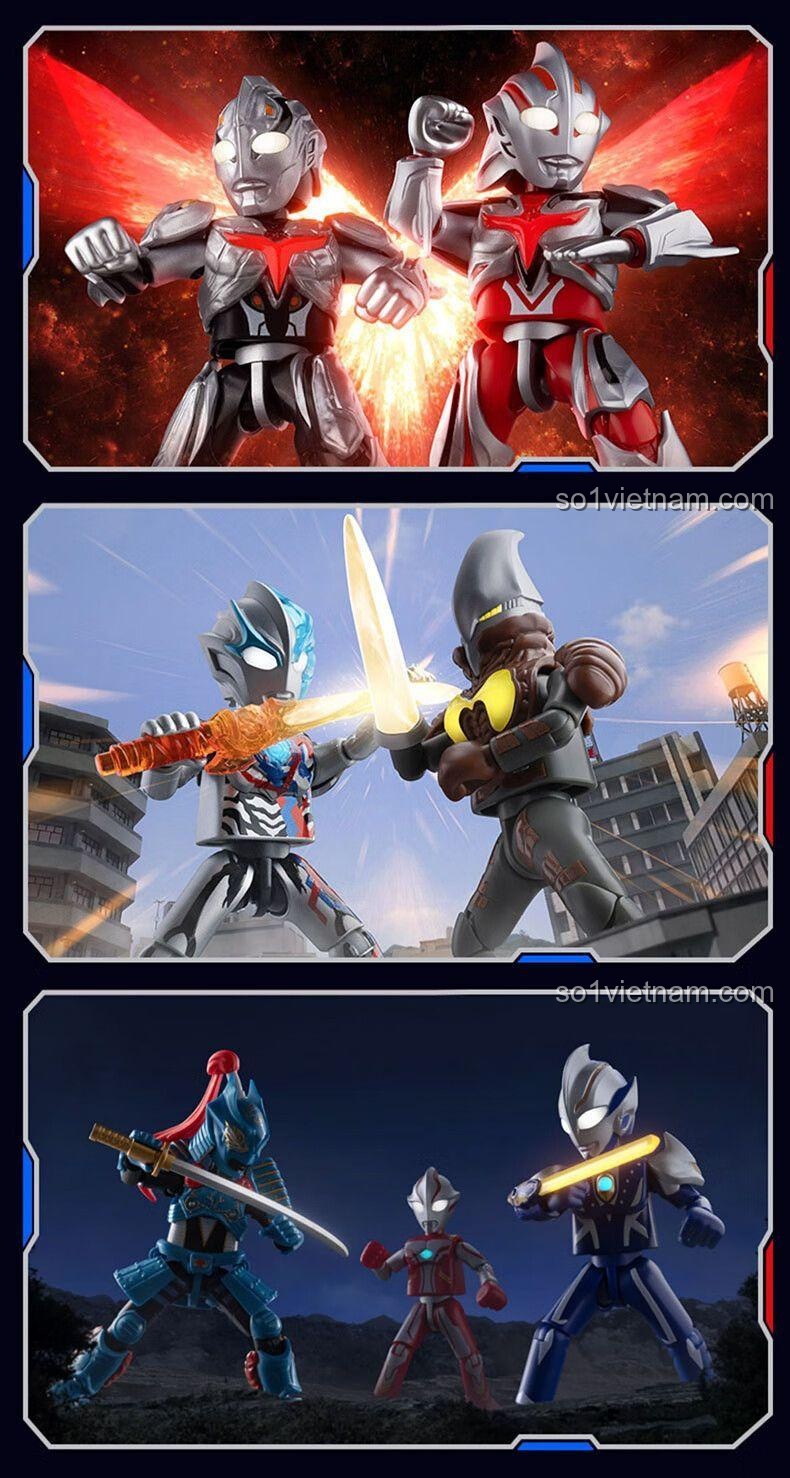 Mô hình Ultraman trong các tư thế khác nhau - Bộ Lắp Ghép 73112