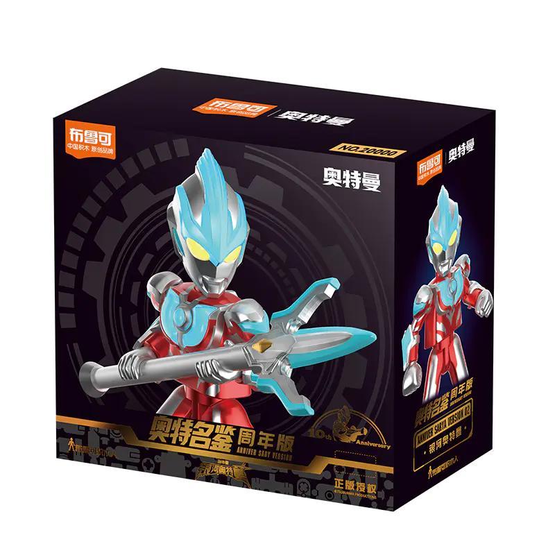 Hộp sản phẩm bộ đồ chơi Ultraman Ginga BLOKEES 73302, phiên bản kỷ niệm 10 năm đặc biệt cho bé trai 8 tuổi.