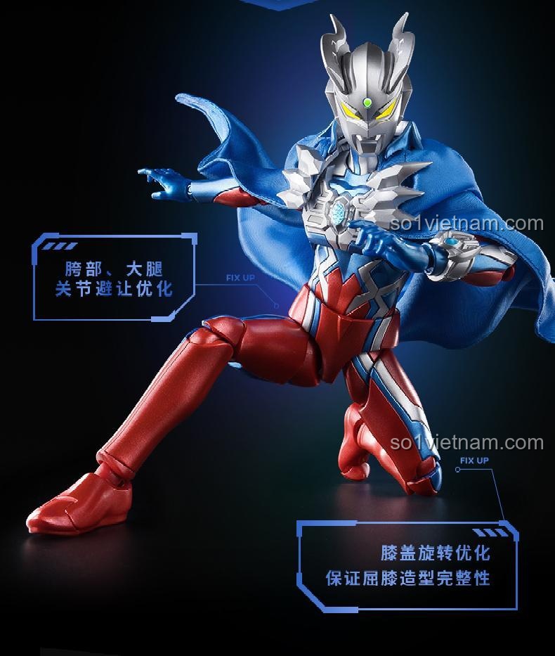 khớp chân linh hoạt của mô hình Ultraman Zero Ultimate BLOKEES 73306, đồ chơi mô hình Ultraman Zero, tối ưu cử động, phù hợp con trai 14 tuổi, giá tốt
