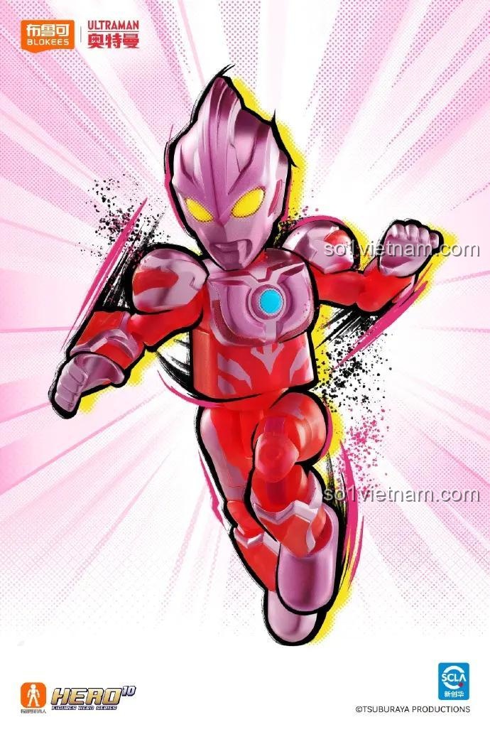 Figure Ultraman Ginga màu đỏ bạc cổ điển trong bộ sưu tập BLOKEES 73307, món quà sinh nhật ý nghĩa cho bé trai.