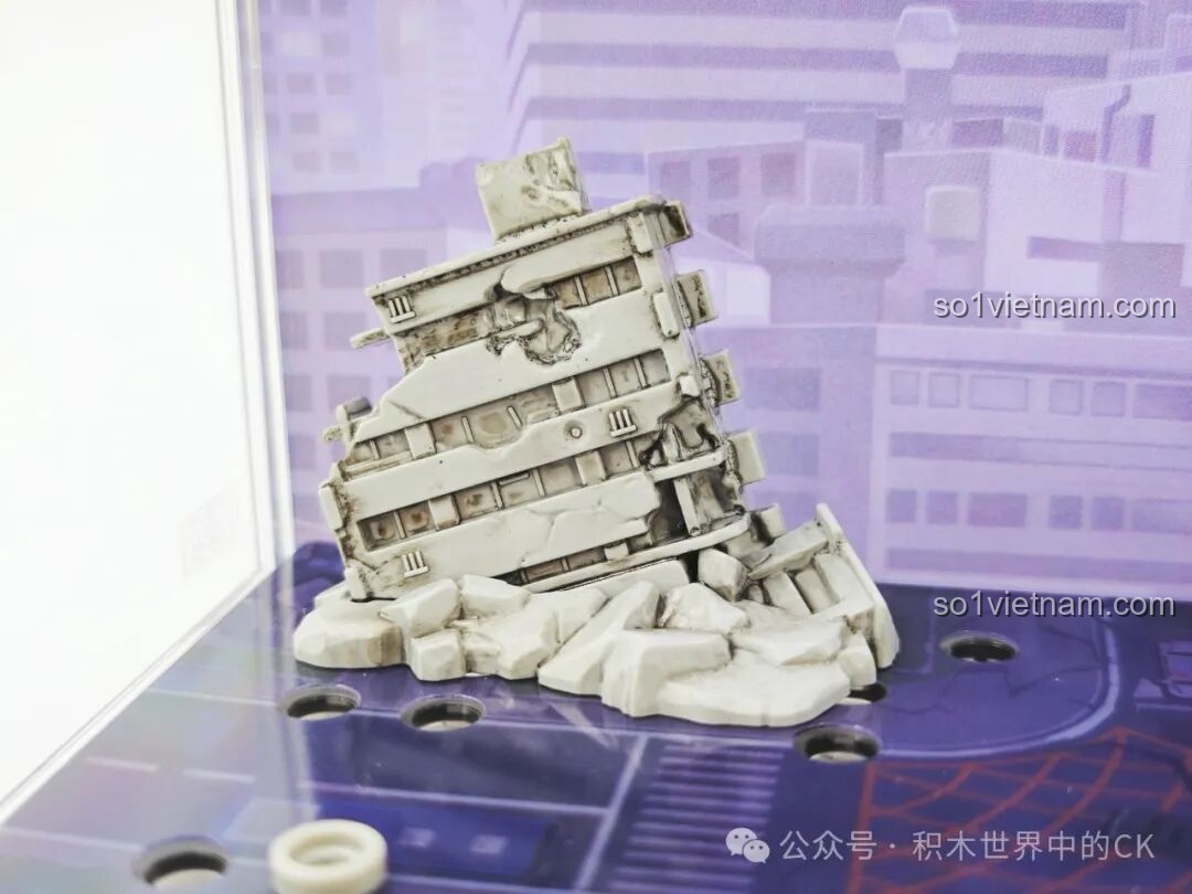 Mô hình tòa nhà đổ nát, phụ kiện hiệu ứng cho hộp trưng bày BLOKEES 73405 Ultraman Saga VS Super Zetton.