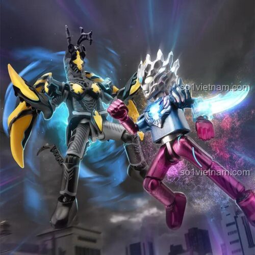 Mô hình BLOKEES 73405 Ultraman Saga và Super Zetton đang chiến đấu, figure đối đầu huyền thoại cho con trai 12 tuổi, chất lượng cao.