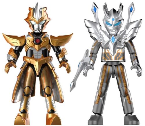 Bộ đồ chơi lắp ghép Ultraman Zero & Tartarus - Phiên bản Vinh Quang, 2 nhân vật Ultraman Zero và Tartarus, phụ kiện đi kèm, đế trưng bày, màu bạc, vàng, xanh dương, đen, trắng, độ tuổi 9+