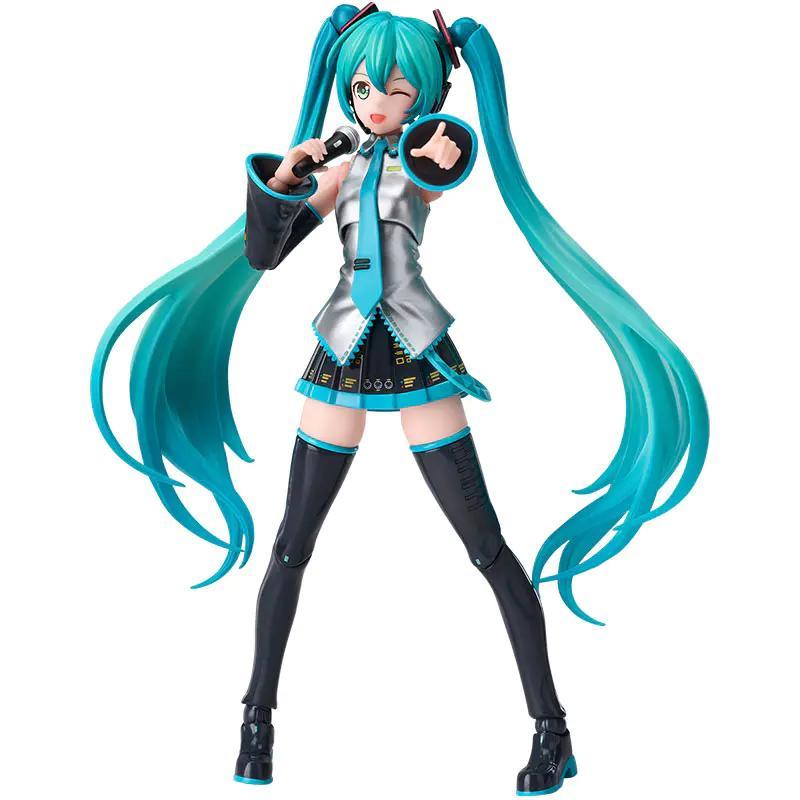 figure Hatsune Miku BLOKEES 73502 cầm mic biểu diễn, biểu cảm vui tươi, khớp nối linh hoạt, phù hợp bé gái 10 tuổi, giá tốt.