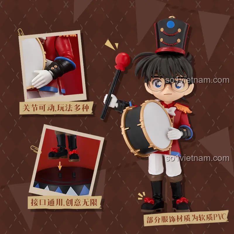 figure Conan 73503 có khớp nối linh hoạt, chất liệu PVC mềm, cho phép tạo nhiều tư thế sáng tạo.
