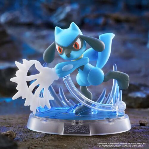 Mô hình Riolu Pokemon tấn công Aura Sphere với đèn LED, figure Riolu, đồ chơi mô hình Pokemon, đồ chơi cho bé 6 tuổi, quà tặng sinh nhật, đồ chơi giáo dục