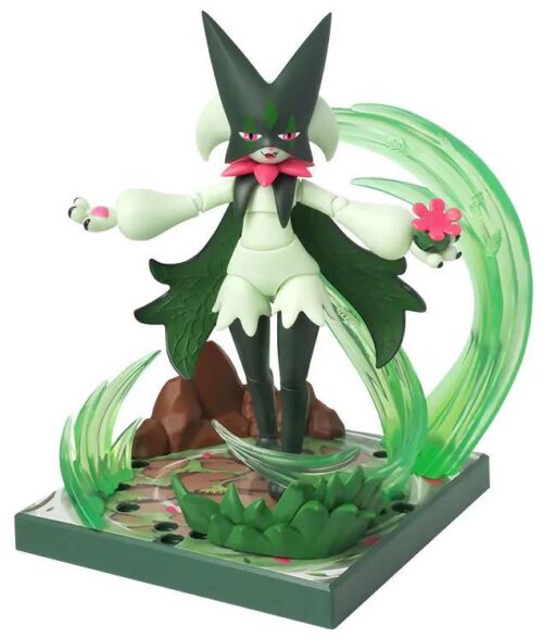 Mô hình Pokémon Meowscarada 布鲁可BLOKEES 74102 có đèn LED và hiệu ứng lá xanh chuyển động, đồ chơi lắp ráp cho bé trai 14 tuổi