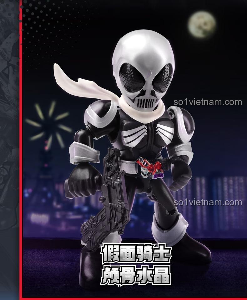 Các dạng biến hình của Giả Diện Hiệp Sĩ trong bộ lắp ghép Kamen Rider 74302 của 布鲁可BLOKEES, thể hiện sự đa dạng và khớp nối linh hoạt, phù hợp cho bé trai 10 tuổi.