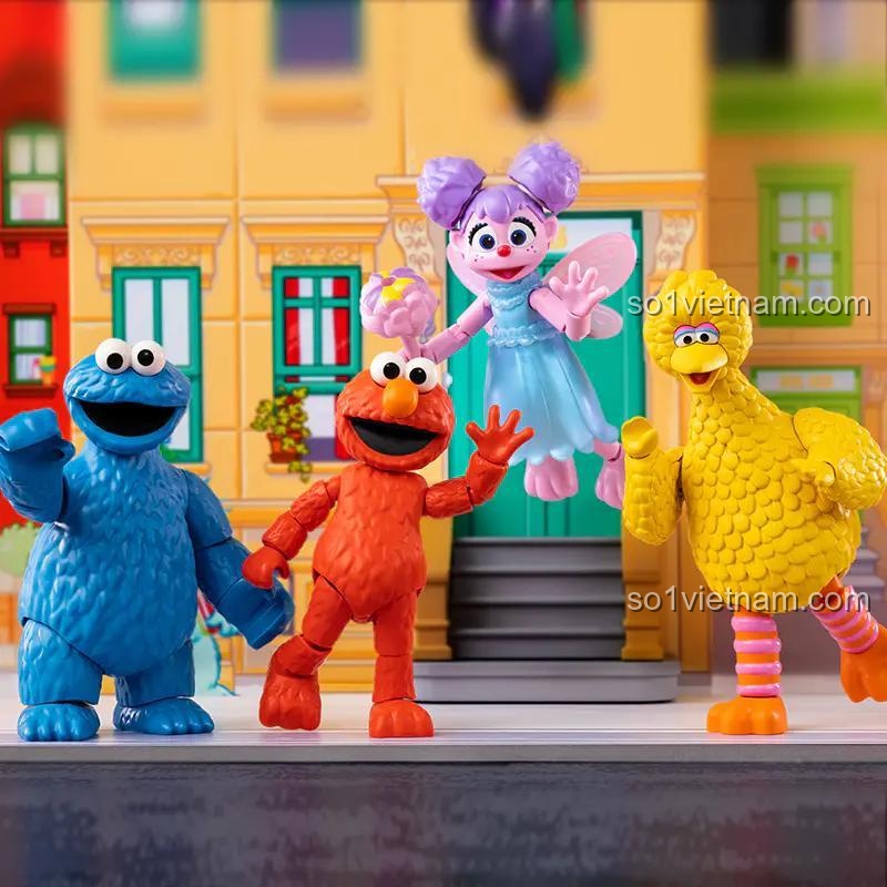 Các nhân vật Sesame Street: Elmo, Cookie Monster, Big Bird, Abby Cadabby