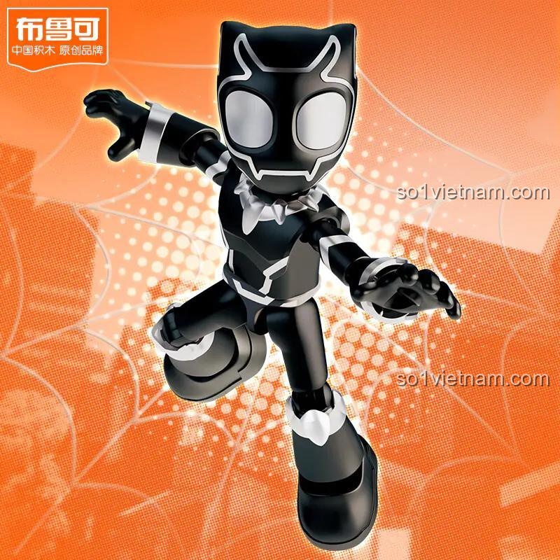Bộ lắp ráp Black Panther T'Challa 74816 của 布鲁可BLOKEES, figure chibi độc đáo, khớp nối linh hoạt, đồ chơi cho bé trai 3 tuổi
