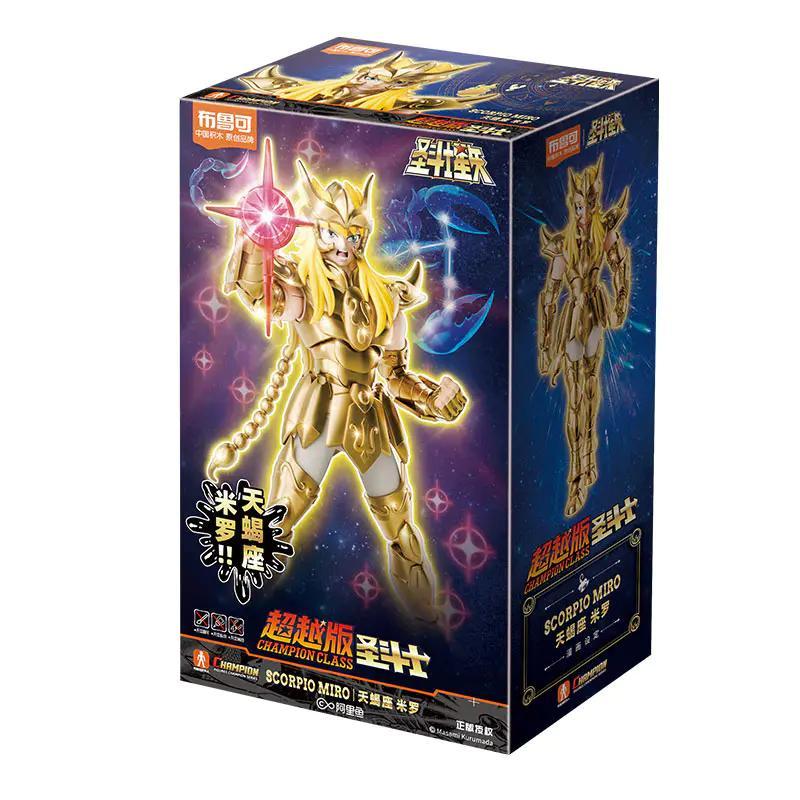 Hộp sản phẩm bộ đồ chơi figure Saint Seiya: Champion Class Scorpio Miro của hãng 布鲁可BLOKEES, mã số 75004, có hình nhân vật Miro Thiên Yết
