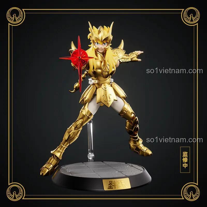 Mô hình figure Saint Seiya: Champion Class Scorpio Miro của hãng 布鲁可BLOKEES, mã số 75004, nhìn từ phía trước, với bộ giáp vàng rực rỡ