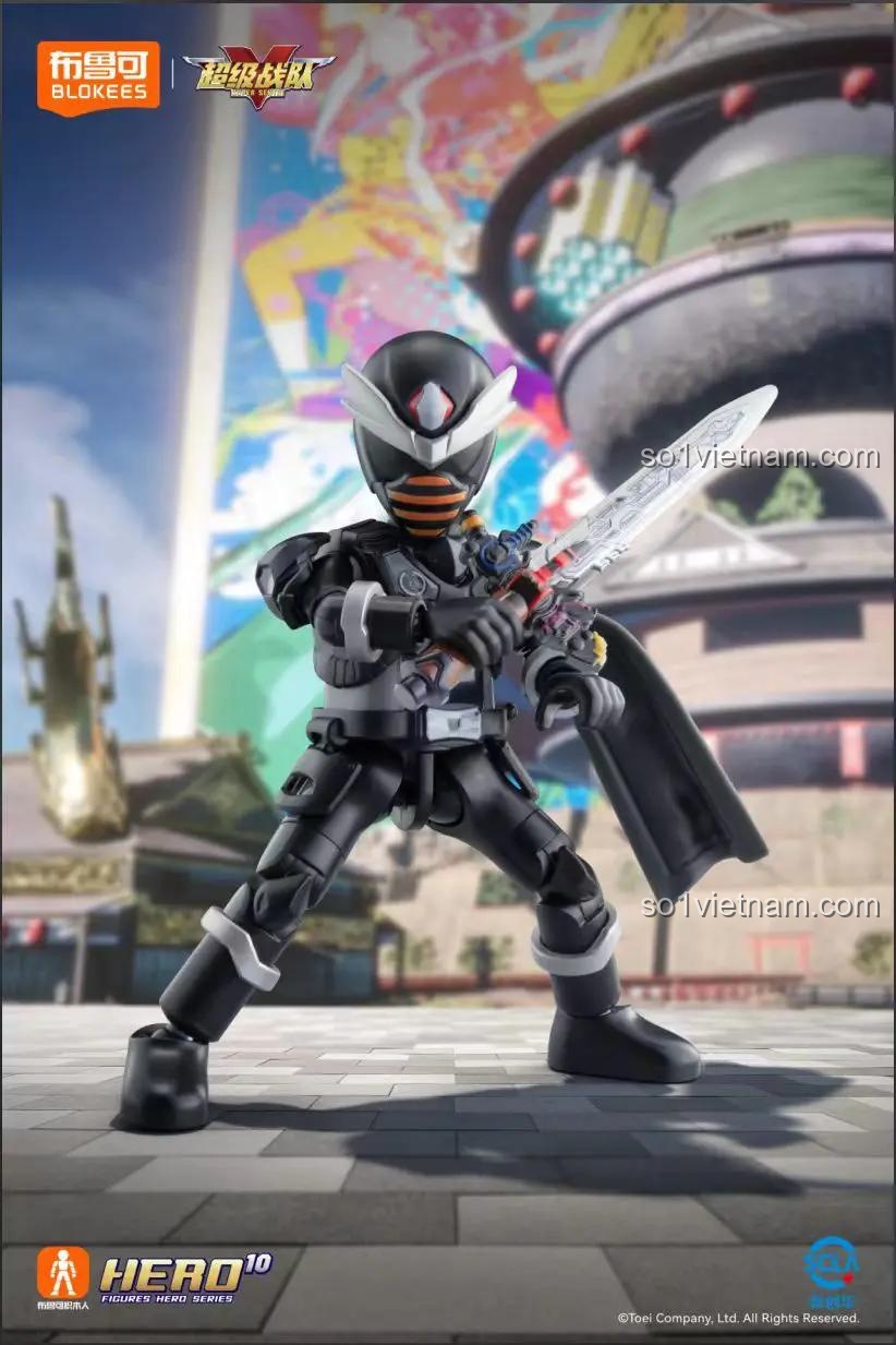 Chiến binh Siêu Chiến Đội màu Đen BLOKEES 75501 với vũ khí, bộ đồ chơi Vương Khải Phá Kén