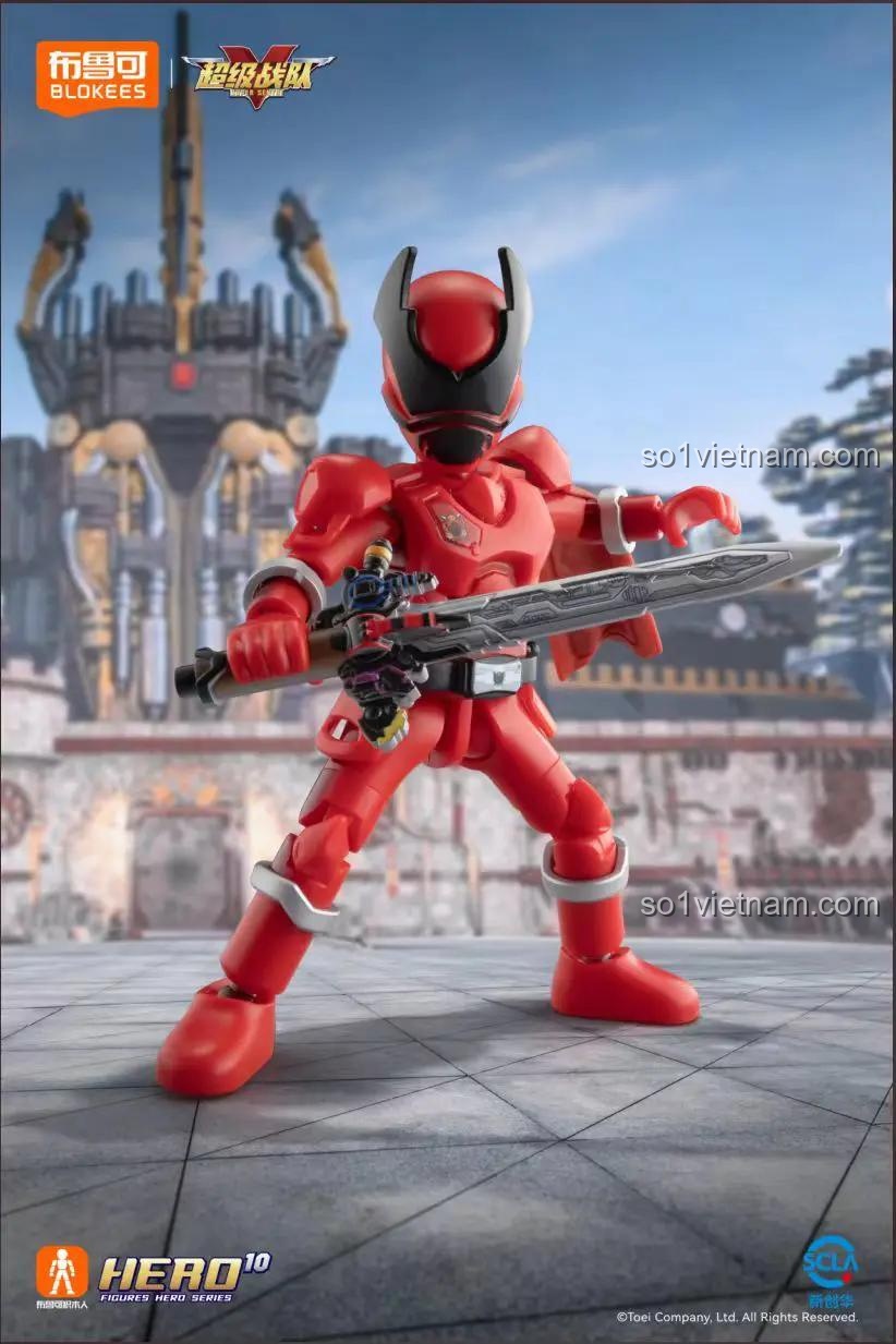 Chiến binh Siêu Chiến Đội màu Đỏ BLOKEES 75501 với vũ khí, đồ chơi mô hình cho bé trai 8 tuổi