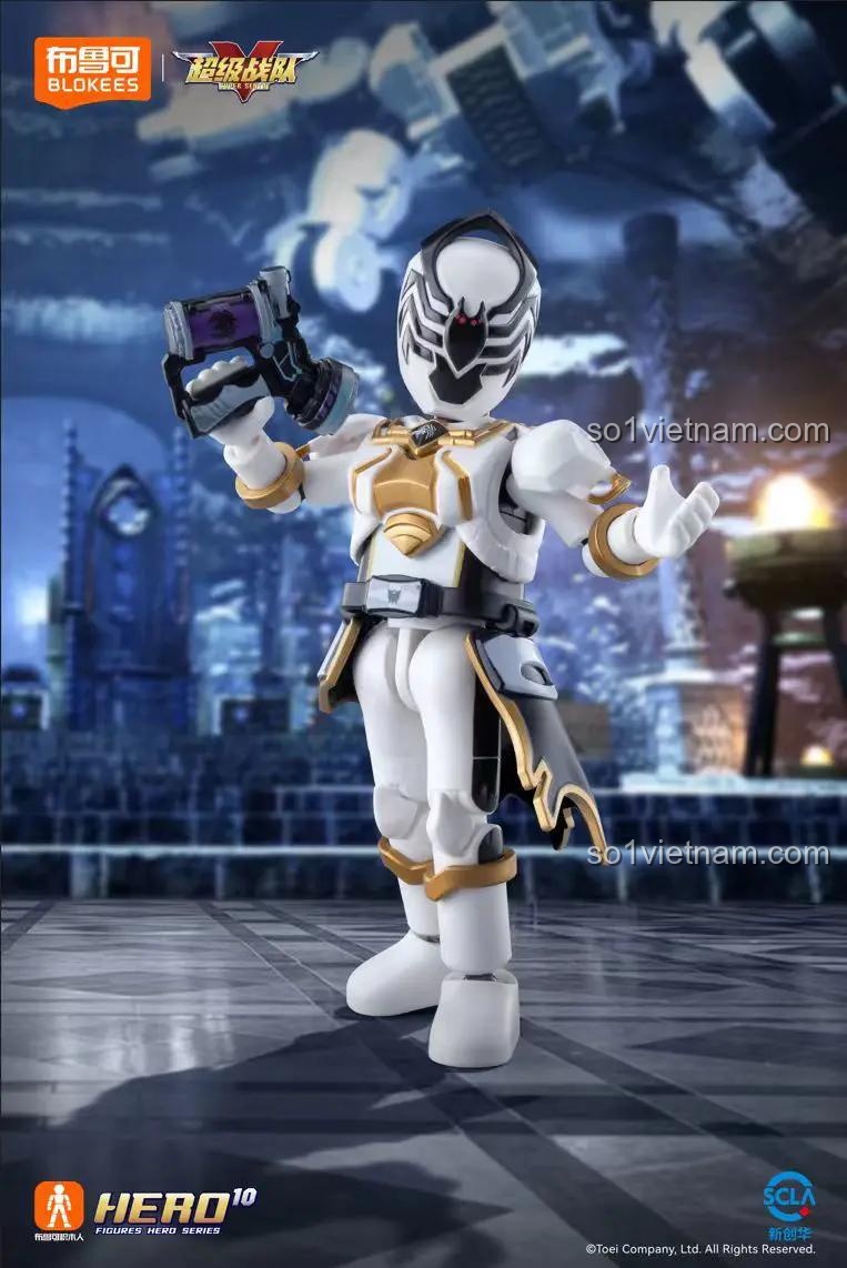 Chiến binh Siêu Chiến Đội màu Trắng BLOKEES 75501 với vũ khí, đồ chơi mô hình cho bé trai 8 tuổi