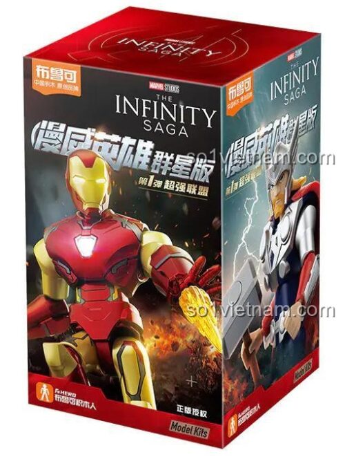 Hộp sản phẩm布鲁可 81110 Marvel Heroes Star Edition Series 1 Super Alliance, mặt bên