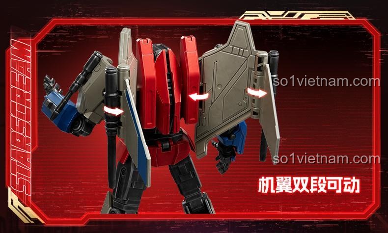 Mô hình Transformers Beyond Edition CC16 Movie ONE Starscream, robot biến hình, tính năng phát sáng, đồ chơi robot Transformer, figure Transformer, mô hình Transformers, màu đỏ, xám, xanh dương, đen, trắng, 12.6cm, có đèn LED, mắt và ngực phát sáng, khớp nối linh hoạt, cho bé trai 12 tuổi