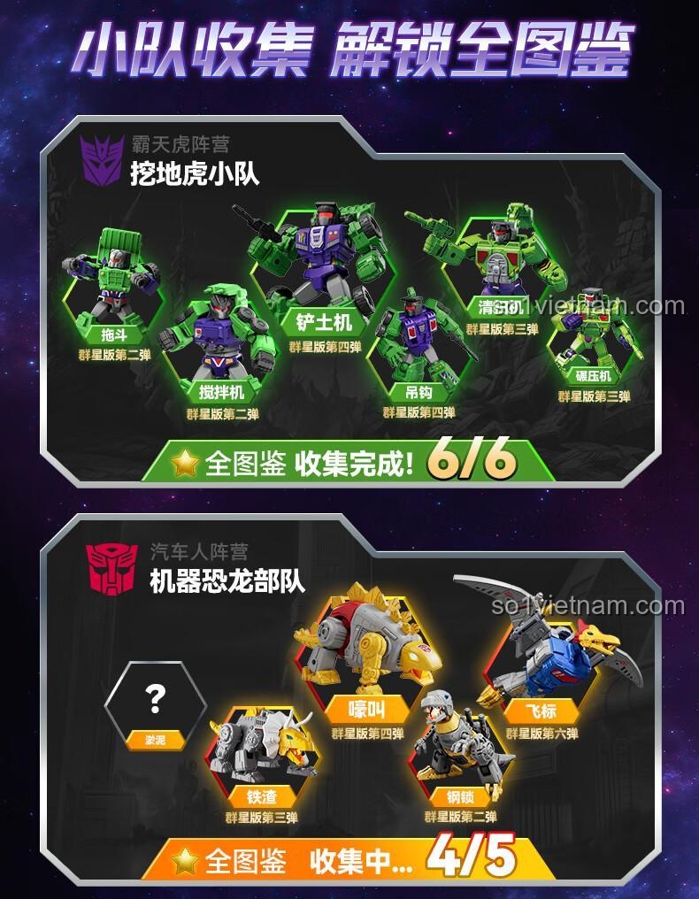 Các nhân vật robot dạng bay trong bộ sưu tập Bộ đồ chơi Biến hình Robot Optimus Prime và Megatron - Phiên bản Galaxy Tập 6, mã 71106 của hãng 布鲁可BLOKEES