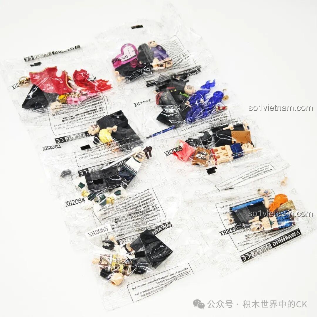 Các nhân vật minifigures One Piece X0356 được đóng gói riêng lẻ