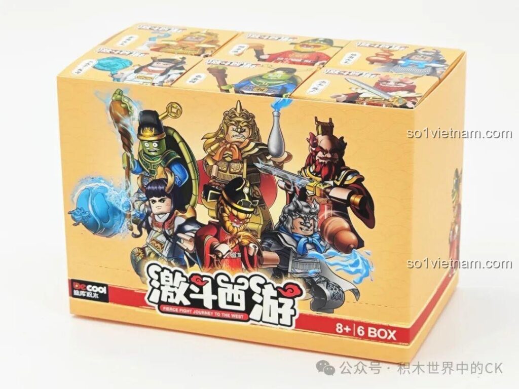 Hộp đựng bộ đồ chơi lắp ráp "Tây Du Ký" phiên bản thứ 3 của Decool với hình ảnh các nhân vật sống động.