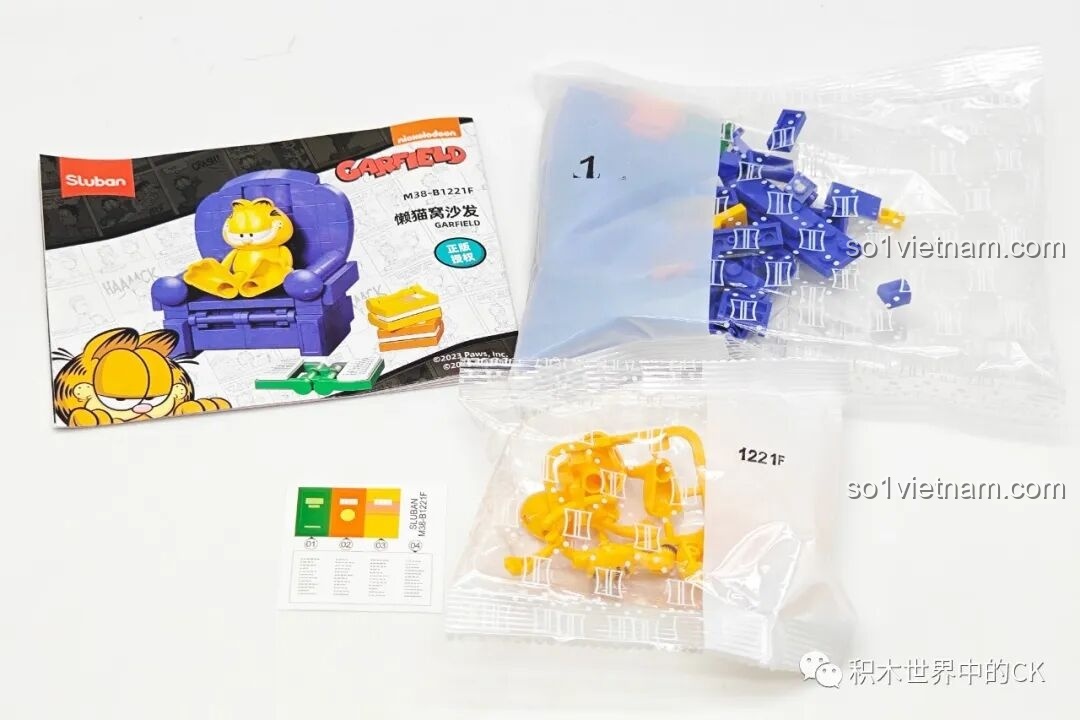 Mô hình cốc cà phê Garfield Sluban hoàn chỉnh