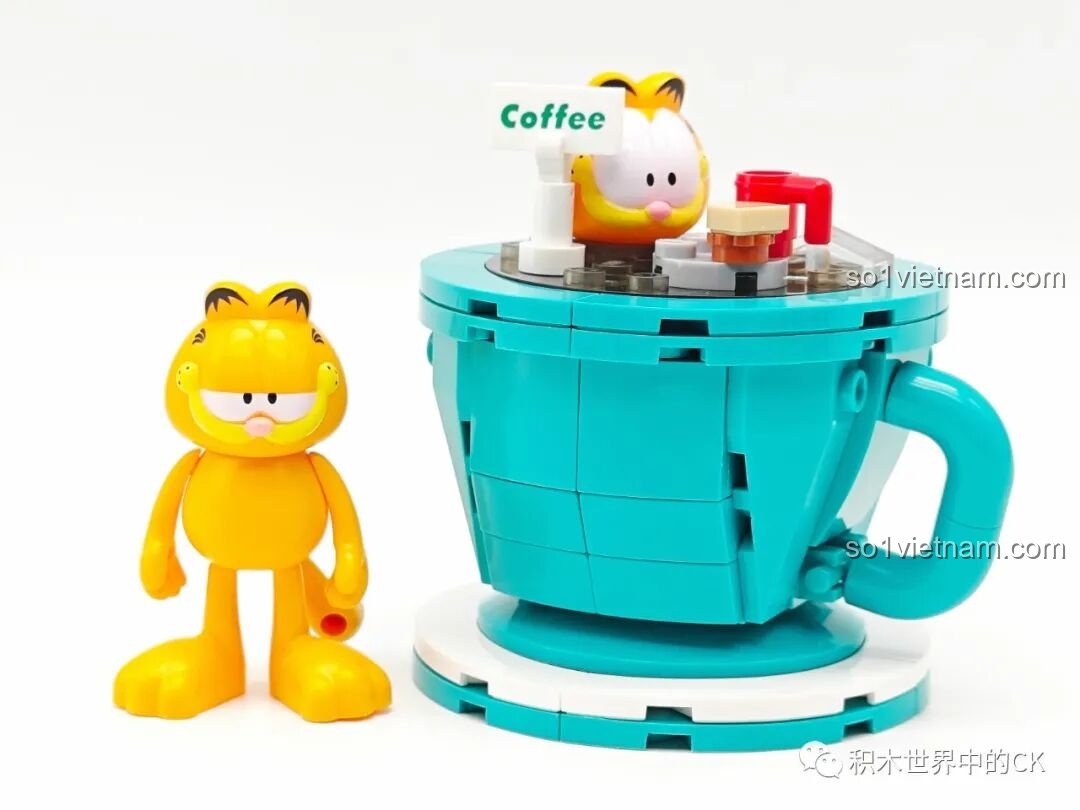 Mô hình cốc cà phê Garfield Sluban hoàn chỉnh